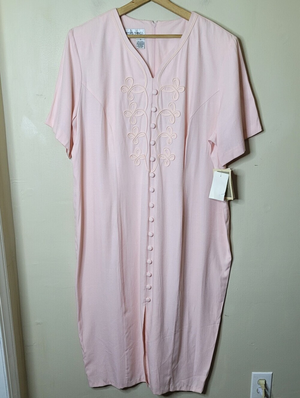 Betsy's Things Vintage 80s Pink Midi Dress Size 20 - Picture 2 of 11